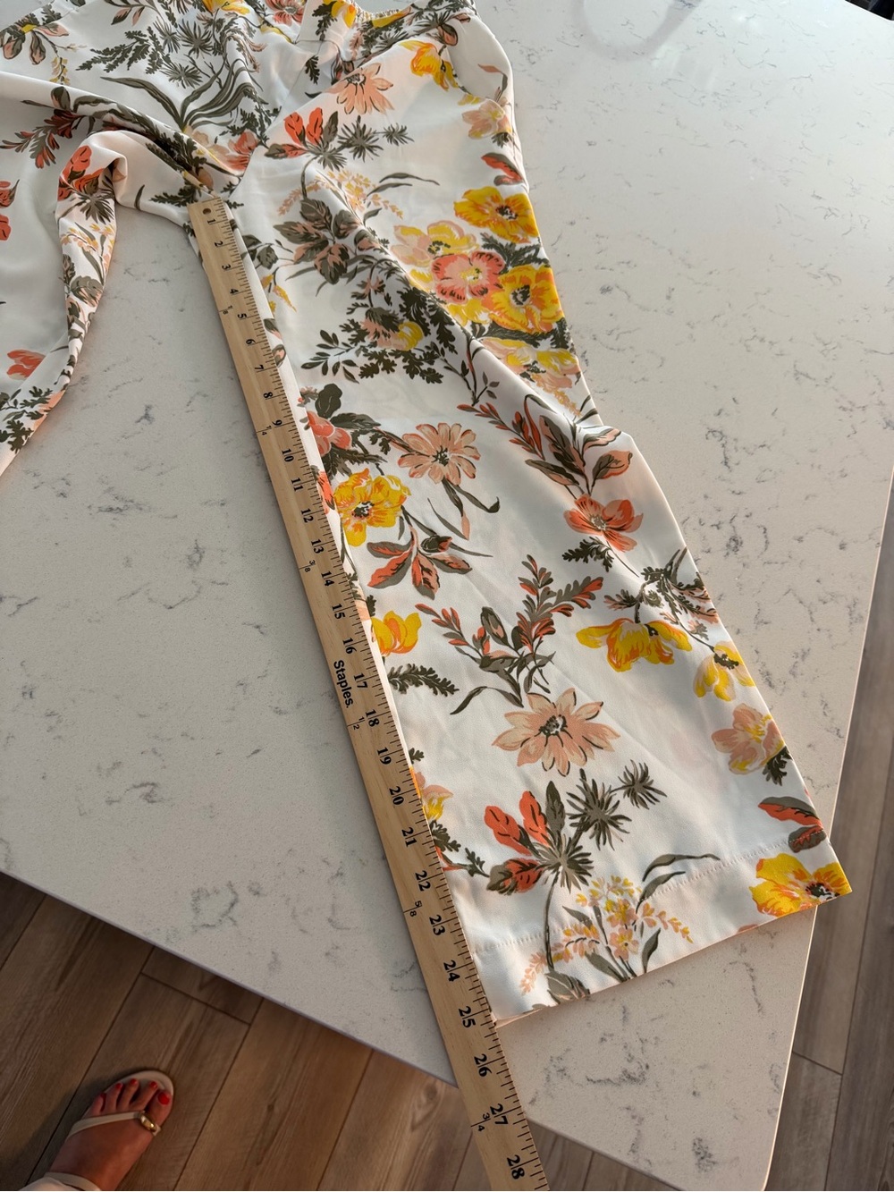 LOFT Outlet Floral Wide Leg Crop Pants White Pink Yellow Women’s Small - Picture 10 of 12